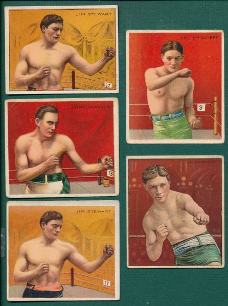 1910 T218, T220 & T219 Boxing Lot of (25) W/ Jack Dempsey