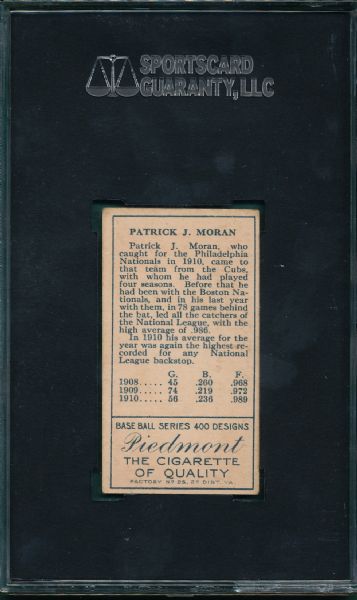 1911 T205 Moran Piedmont Cigarettes SGC 60
