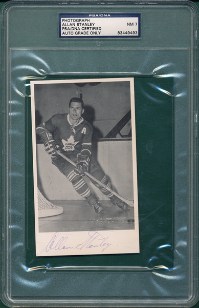 Dick Duff & Allan Stanley, Maple Leafs, Autograph PSA/DNA Certified 