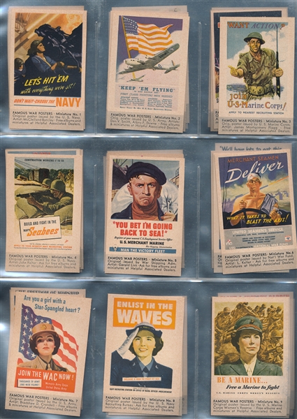 1940s WWII Famous Miniature War Posters Complete Set (50) *High Grade*