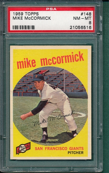1959 Topps #148 Mike McCormick PSA 8