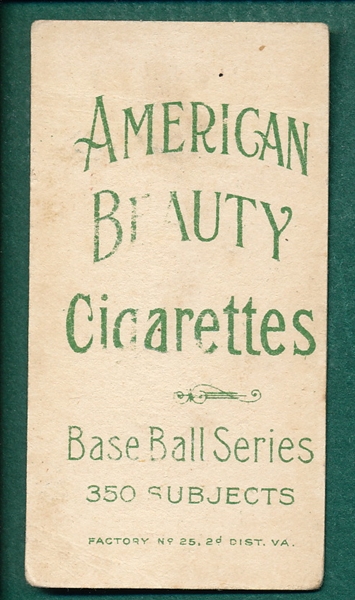 1909-1911 T206 Willetts American Beauty Cigarettes 