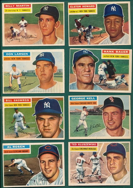 1956 Topps Baseball Partial Set (271/340) W/ Clemente *Crease Free*