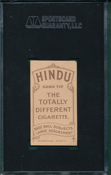 1909-1911 T206 Fritz Hindu Cigarettes SGC 30 * Southern League* 