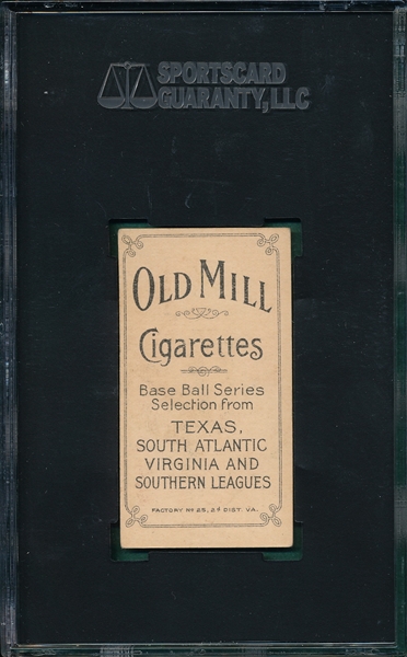 1909-1911 T206 Violat Old Mill Cigarettes SGC 60 * Southern League* 