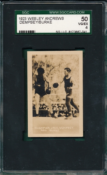 1923 Wesley Andrews Jack Dempsey “Champion Jack Dempsey and Burke” SGC 50