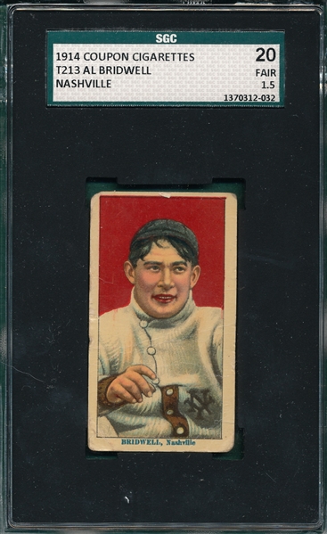 1914 T213-2 Al Bridwell Coupon Cigarettes SGC 20
