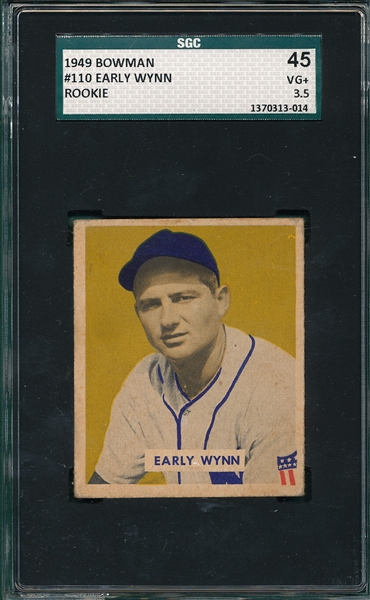 1949 Bowman #110 Early Wynn SGC 45 *Rookie* 