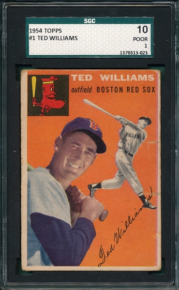 1954 Topps #1 Ted Williams SGC 10