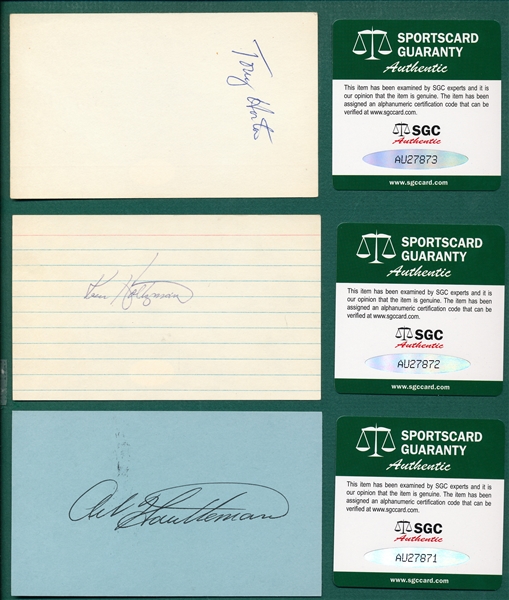 Lot of (6) Autographed Baseball Players, 3 X 5 Cards  SGC Authentic W/ Ewell Blackwell