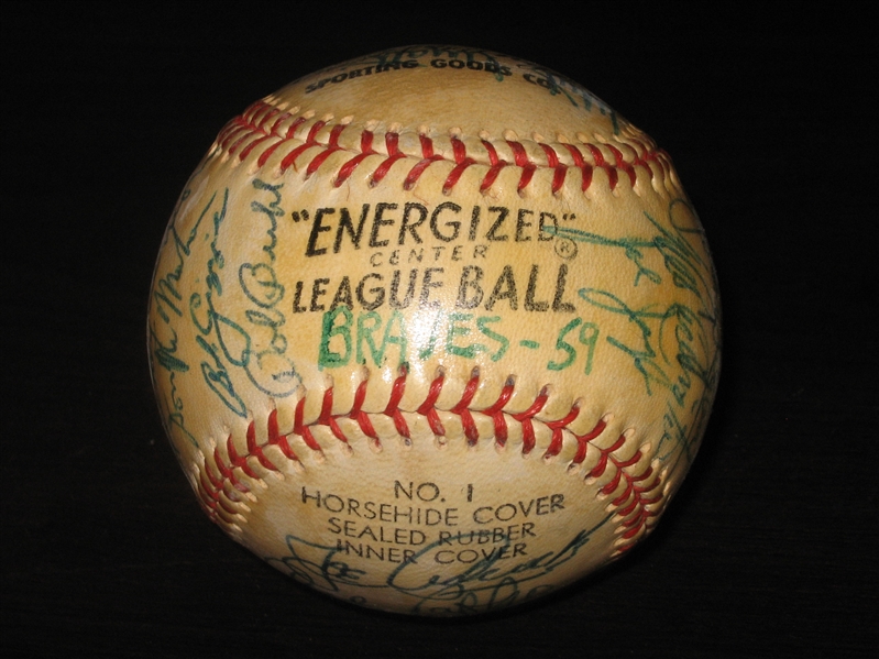 1959 Milwaukee Braves Team Signed Ball *Authenticated*