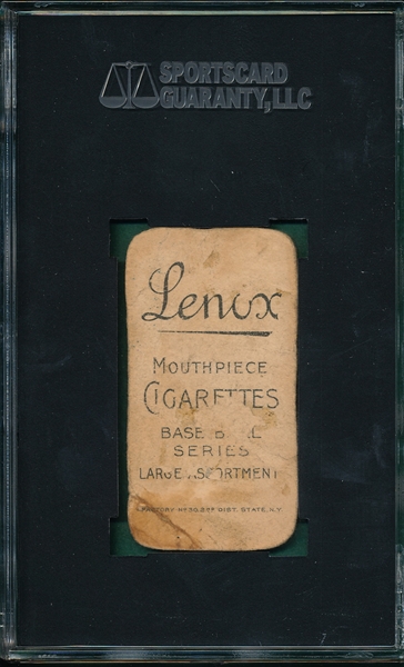 1909-1911 T206 Herzog, Boston, Lenox Cigarettes SGC Authentic *Low Pop*