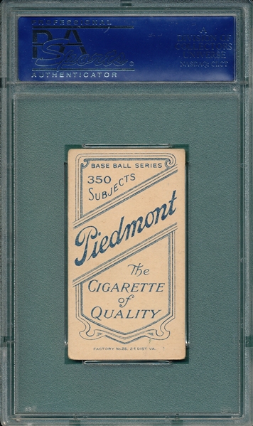 1909-1911 T206 Bates Piedmont Cigarettes PSA 4.5