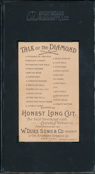 1893 N135 Out Talk of the Diamond, Honest Long Cut SGC 60