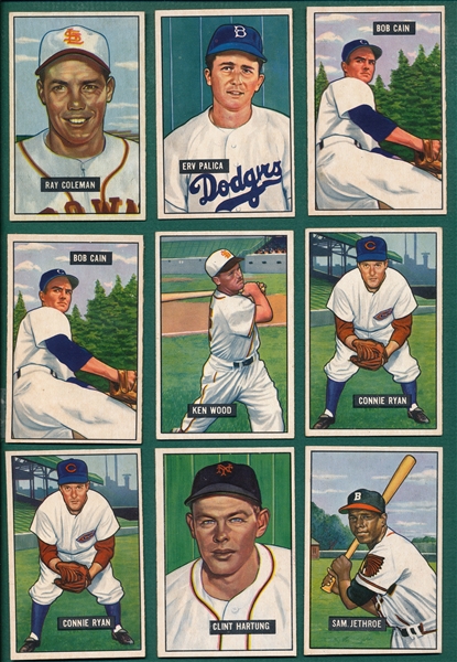 1951 Bowman (18) Card Lot W/ Dubiel *Crease Free*