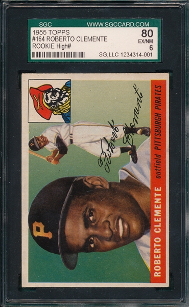 1955 Topps #164 Roberto Clemente SGC 80 *High #* *Rookie*