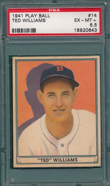 1941 Play Ball #14 Ted Williams PSA 6.5