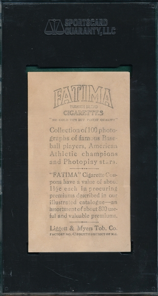 1914 T222 George Chalmers Fatima Cigarettes SGC 30