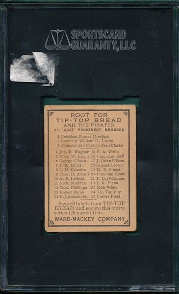 1910 Tip Top Bread Bobby Byrne SGC 40