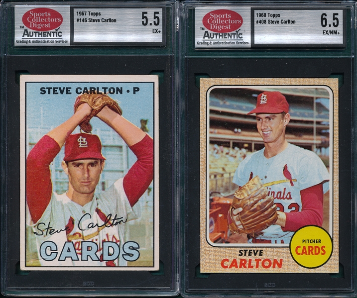 1967-72 Topps Steve Carlton (6) Card Lot SCD