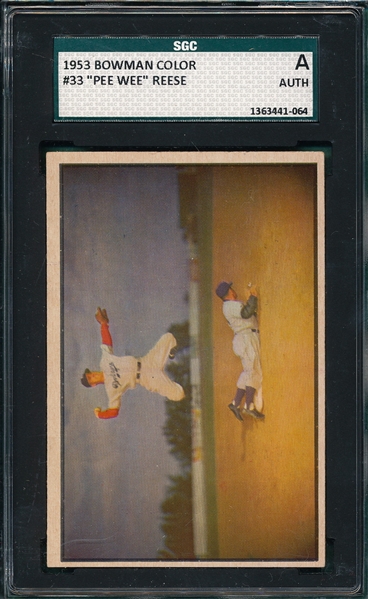 1953 Bowman Color #33 Pee Wee Reese SGC Authentic