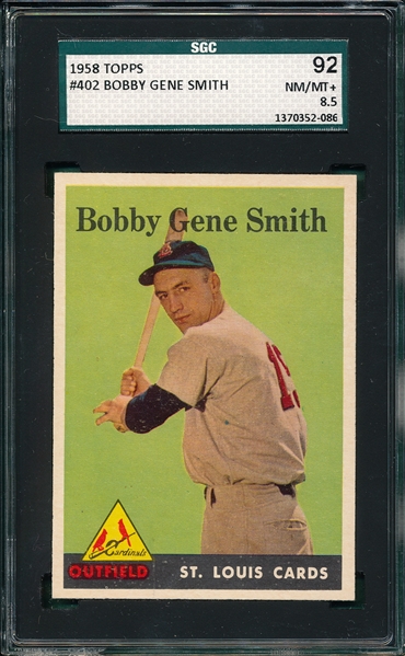 1958 Topps #402 Bobby Gene Smith SGC 92