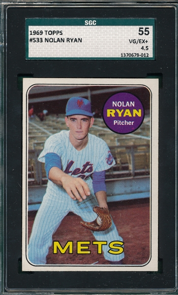 1969 Topps #533 Nolan Ryan SGC 55