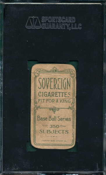 1909-1911 T206 Wallace Sovereign Cigarettes SGC 10