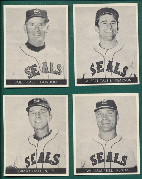 1957 Golden State Dairy San Francisco Seals Stickers Team Set (23) W/ Joe Gordon *High Grade*