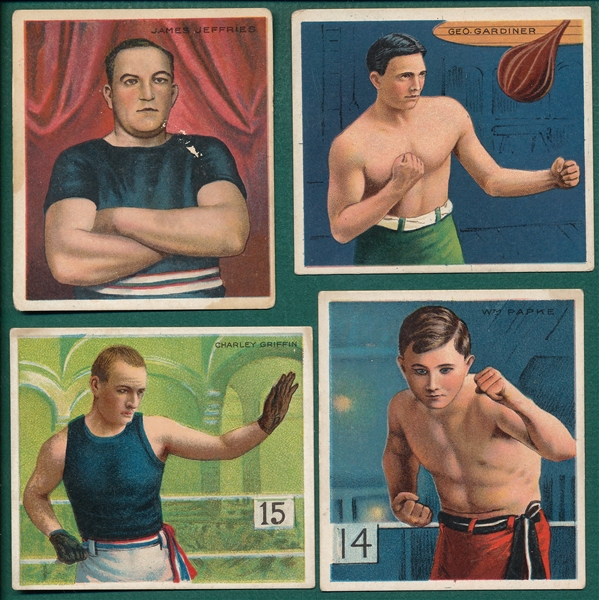 1910 T218 Champions Boxers, W/ Jefferies (33) Card Lot, Mecca & Hassan Cigarettes
