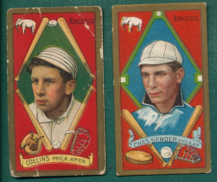 1911 T205 Bender & E. Collins (2) Card Lot Piedmont Cigarettes
