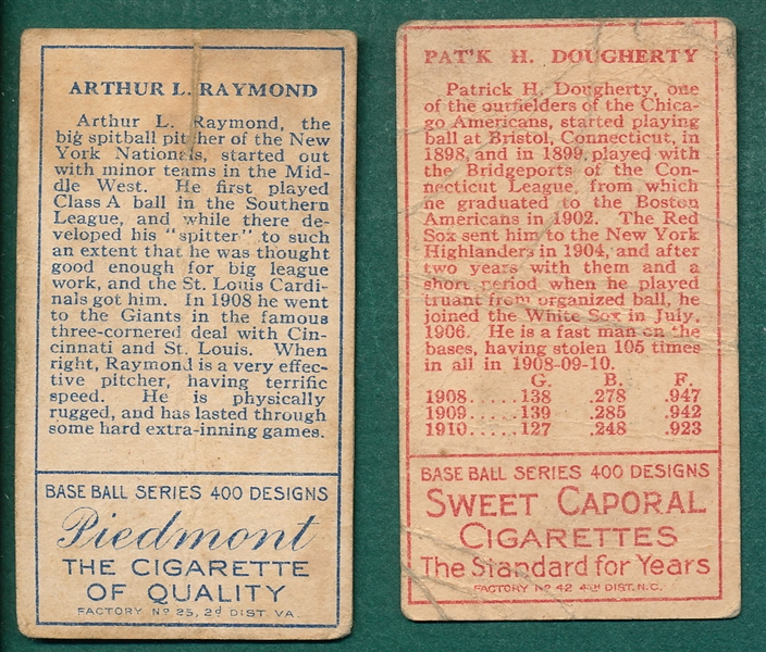 1911 T205 Raymond & Dougherty, White Sock, (2) Card Lot *Short Prints*