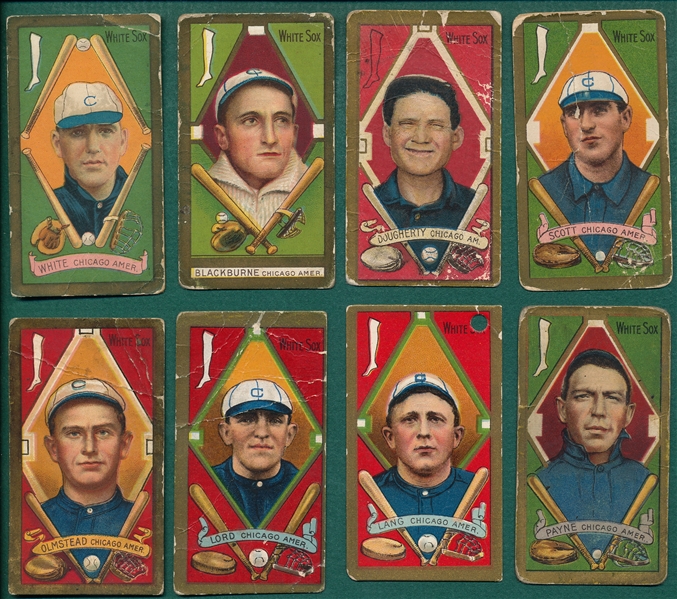 1911 T205 Chicago White Sox (8) Card Lot W/ White