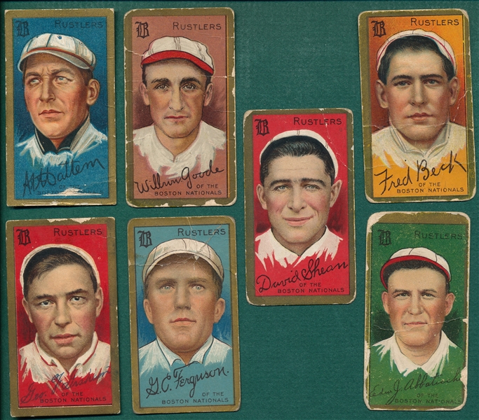 1911 T205 Boston Rustlers (7) Card Lot W/ Graham