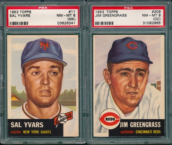 1953 Topps #3, #11, #28, #65 & #209 (5) Card Lot PSA 