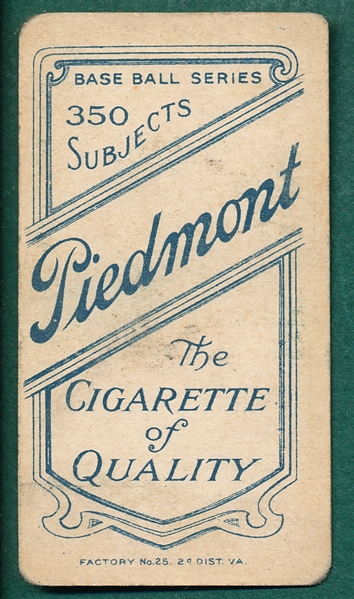 1909-1911 T206 Dahlen, Brooklyn, Piedmont Cigarettes 