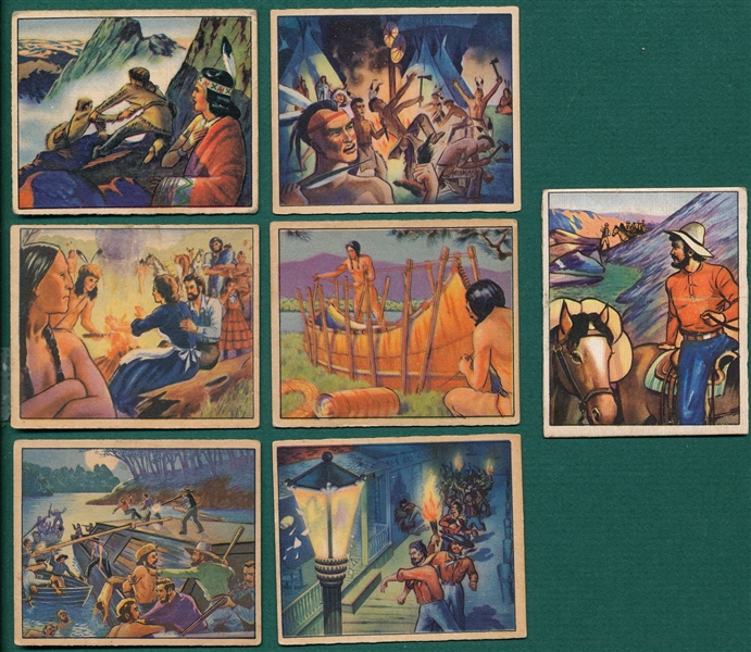 1949 Bowman Wild West (7) Card Lot 