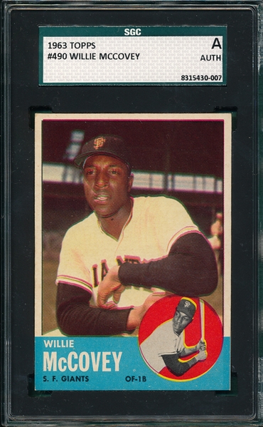 1963 Topps #490 Willie McCovey SGC Authentic