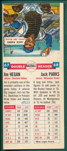 1955 Topps Double Headers 67/68 Hegan/Parks
