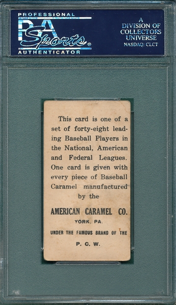 1915 E106 Johnny Evers, Batting, American Caramel PSA 1.5 *Presents Better*