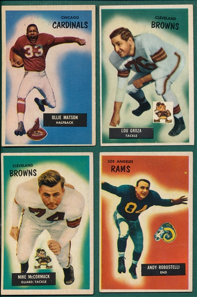 1955 Bowman FB (10) Card Lot W/ Matson