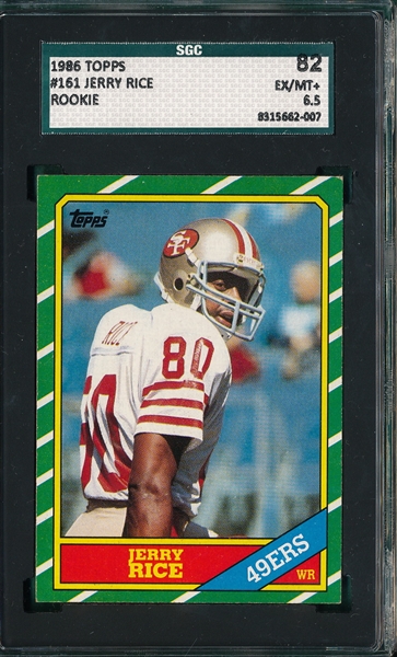 1986 Topps #161 Jerry Rice SGC 82 *Rookie*
