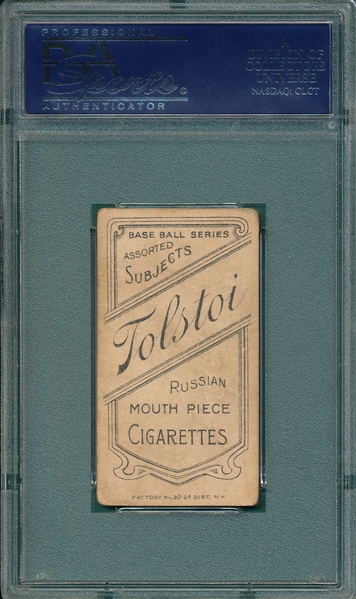 1909-1911 T206 Moran, Pat, Tolstoi Cigarettes PSA 3