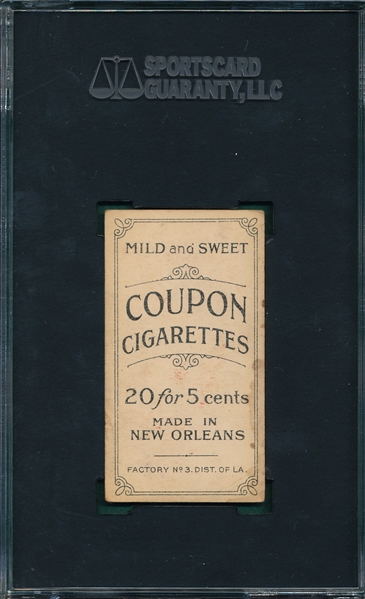 1914 T213-2 Bobby Byrne Coupon Cigarettes PSA 35