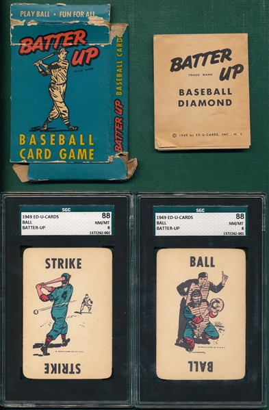 1949 Ed-U-Cards Batter Up Game W/ Box
