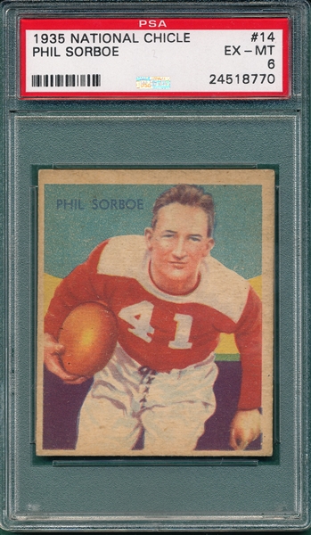 1935 National Chicle #14 Phil Sorboe PSA 6