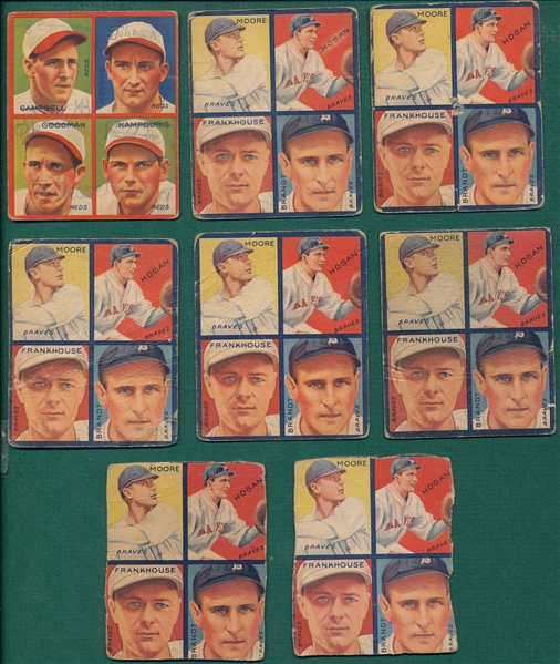 1935 Goudey 4 in 1 (20) Card Lot W/ Foxx
