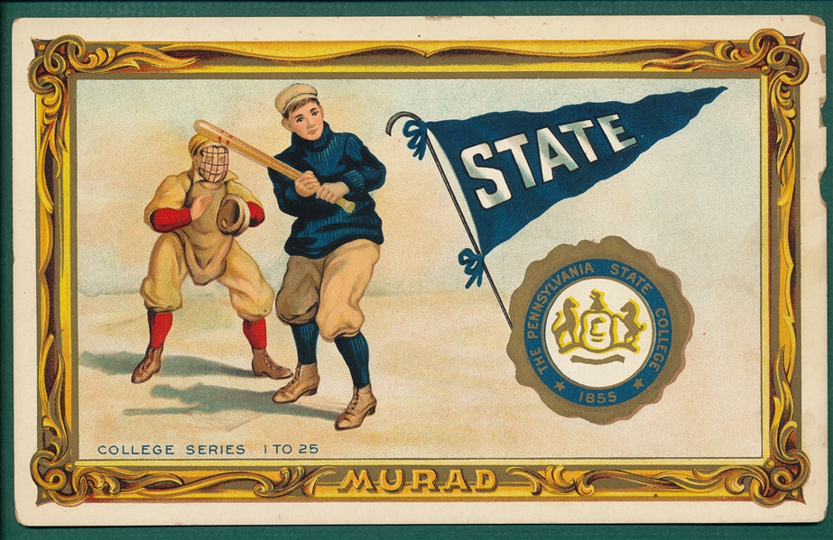 1910 Murad College Series, Large Cards, #10 Pennsylvania State, Baseball