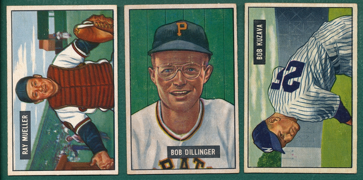 1951 Bowman (12) Card Lot W/ #313 Mueller *SP*