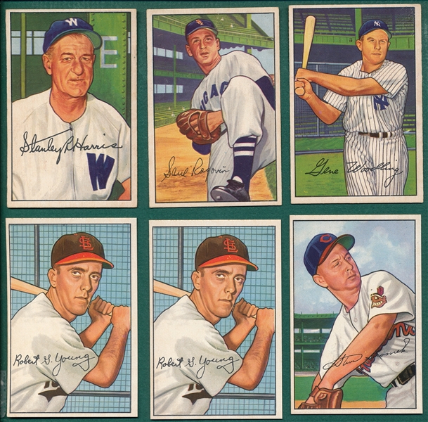 1952 Bowman (19) Card Lot W/ #158 Bucky Harris